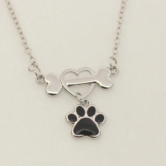 Cute Fashion Dog's Paw Love Necklace For Women