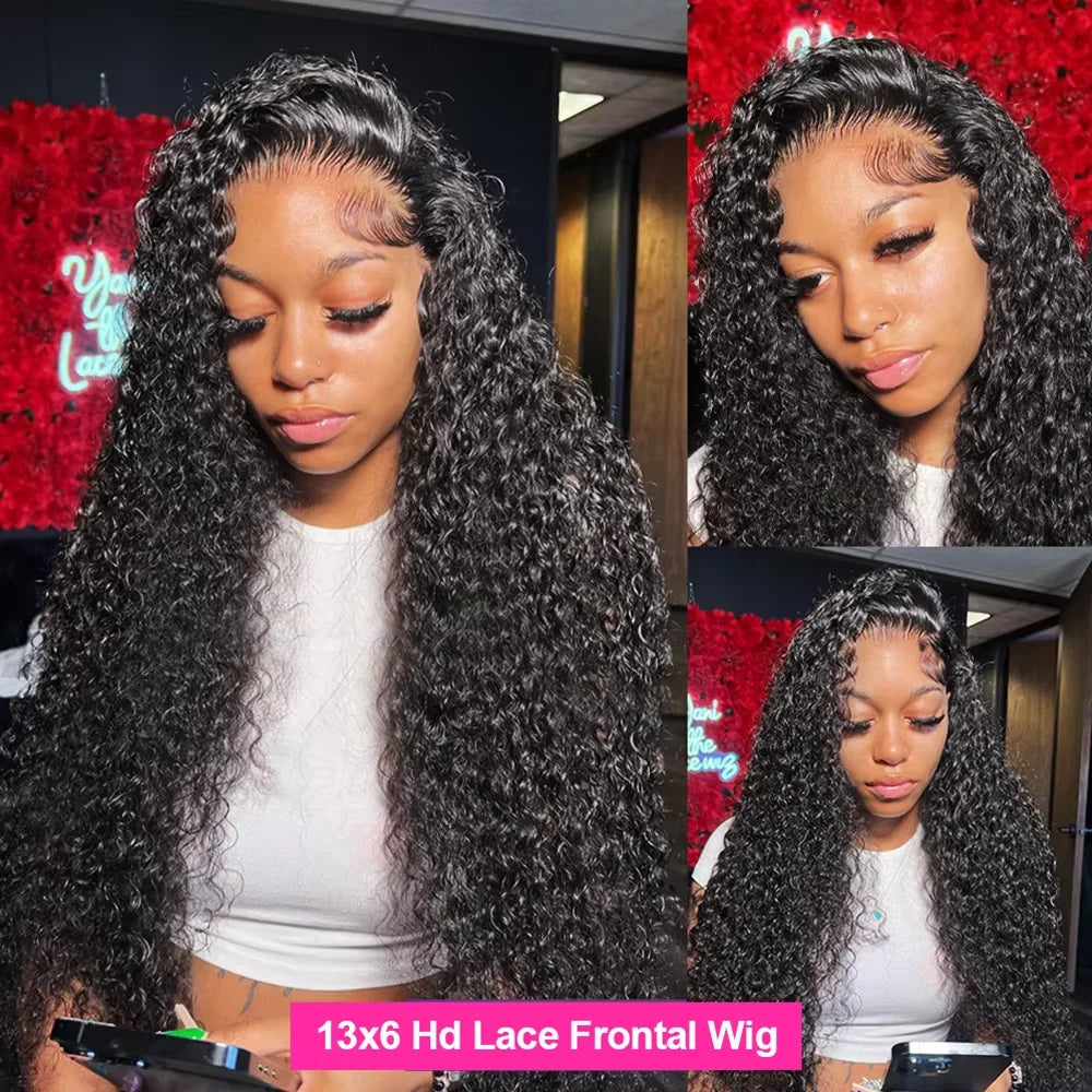 Lace Front Human Hair Curly Wigs